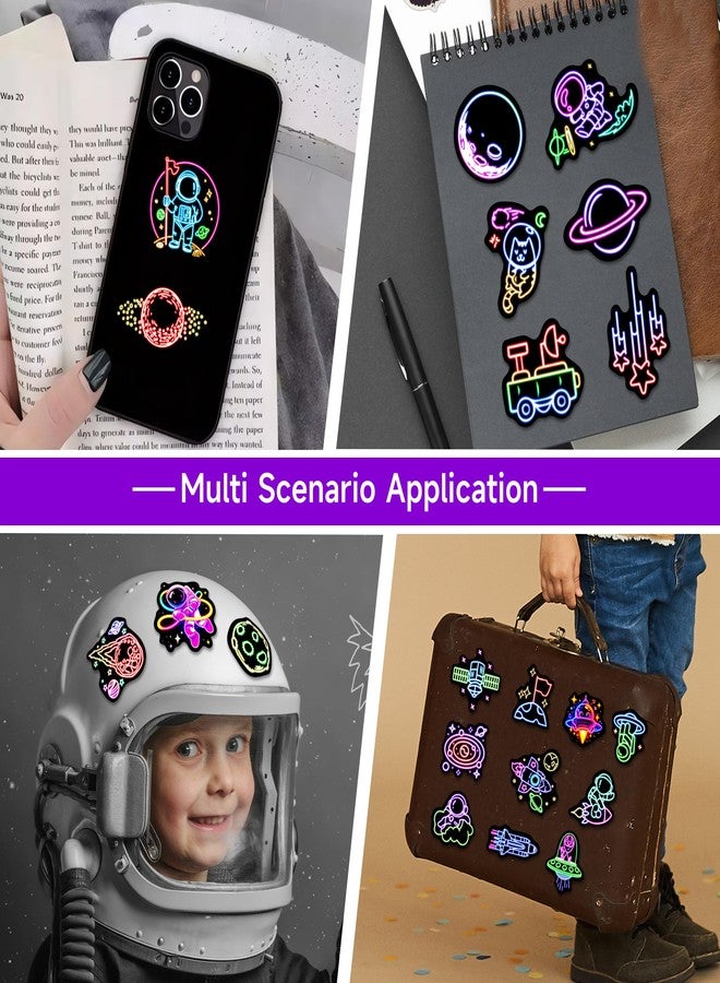 Robmoda 50 Pcs Neon Astronaut Stickers for Kids, Waterproof Space Sticker for Water Bottle, Vinyl Laptop Decals for Teens Girls Boys, Students Adults Sticker Pack - Image 4